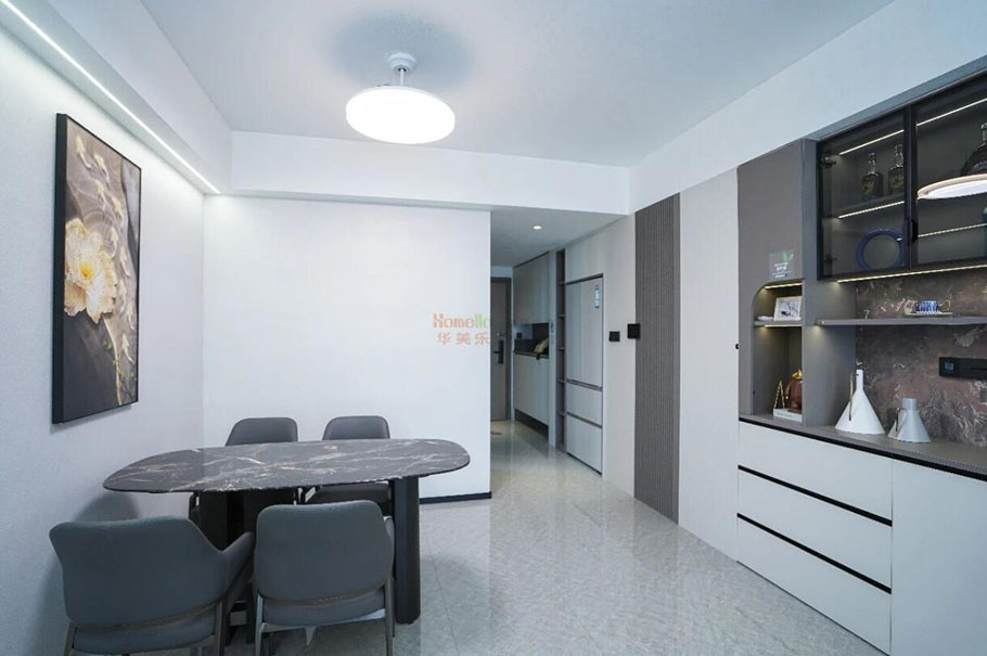 天空之城完工實景，一進門就驚艷到！客餐一體這樣裝，實用高級